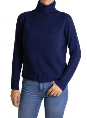 Maglione collo alto tinta unita misto cashmere 